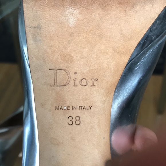 Christian Dior metallic peep-toe pumps - Picture 9 of 10